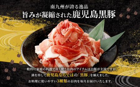 JS-411 【12ヶ月定期便】鹿児島県産黒豚 3種詰合せ(約1.4kg×12回)