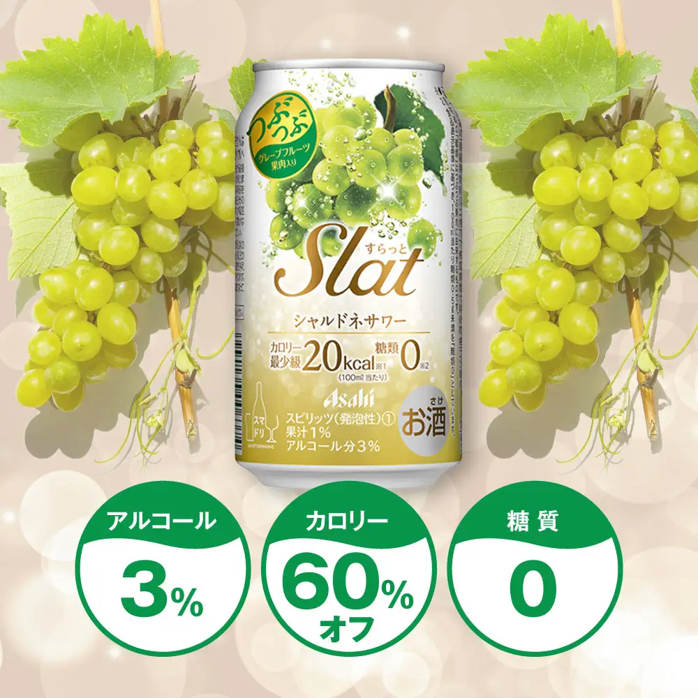 【最短3日発送】アサヒ Slat シャルドネサワー 350ml缶 48本(2ケース)