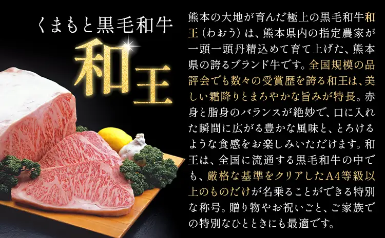 和王 肩ロース ステーキ用 約400g 菊池地域農業協同組合(JA菊池まんまキッチン)《90日以内に出荷予定(土日祝除く)》熊本県 菊池市 くまもと黒毛和牛 和牛 牛肉 お肉 熊本県産 九州産 国産 冷凍 送料無料