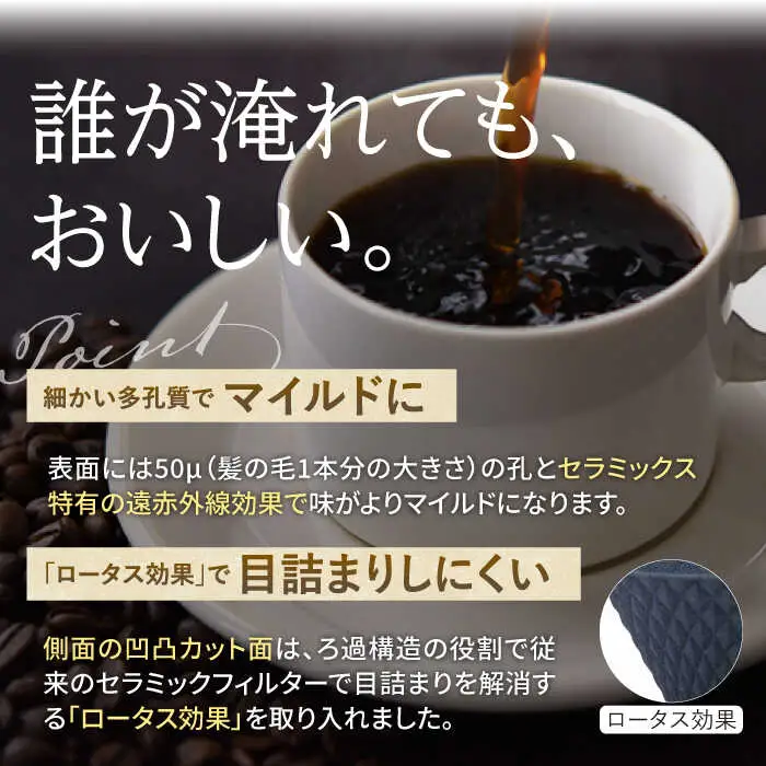 【波佐見焼】ekubo one drip セラミックコーヒーフィルター Black コーヒーフィルター【燦セラ】[DF20] 波佐見焼