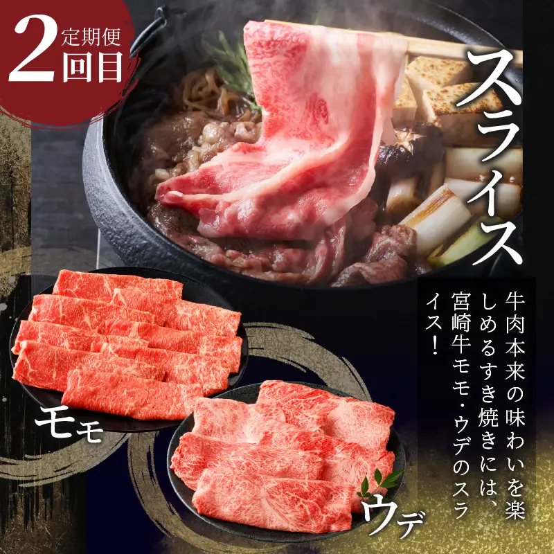 3か月お楽しみ定期便『宮崎牛よくばりセット』総重量2.4kg 肉 牛 牛肉 おかず 国産_T030-1366