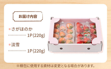 先行予約 2027年1月～発送 淡雪＆さがほのか赤白いちごセット各220g /  いちご [IAP007]