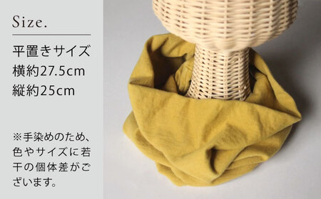 irodori ネックウォーマー兼ヘアバンド 柑子色(こうじ) / 防寒具 防寒対策 綿 100% ギフト 贈答 プレゼント / 大村市 / いすといすと～天然染料染物店～ISTIST[ACZW002]