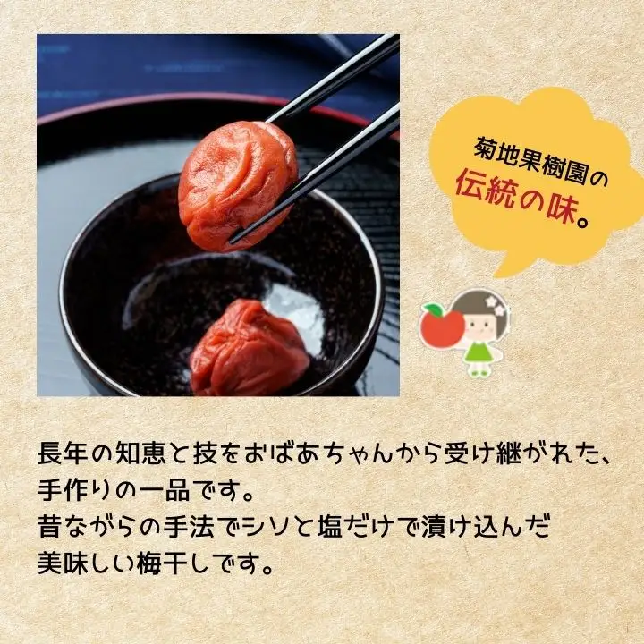 昔ながらの美味しい梅干し 220g×4個 880g【菊地合名会社】