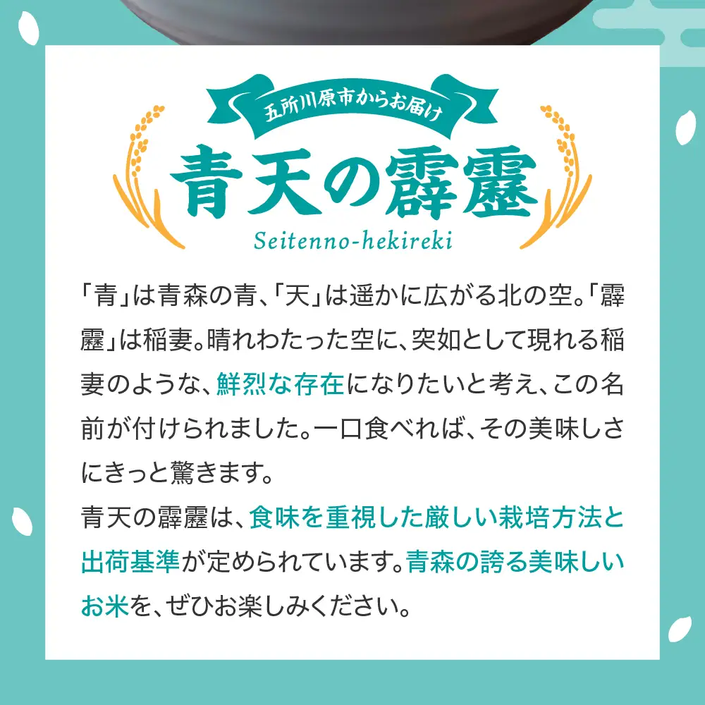 青天の霹靂 【令和8年産】【先行受付】 米 10kg (5kg×2) 特別栽培米 青森県産