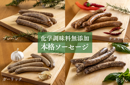 SF02　無添加！さんさん豚ソーセージセットA ／（140g×4種類入）【化学調味料不使用】// 長野県産豚肉 南信州 ポーク バークシャー種 安全 安心 冷凍 贈答 ギフト