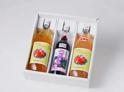 大江の恵　山ぶどう原液500ml紅玉・ふじ1Lジュースセット 003-027