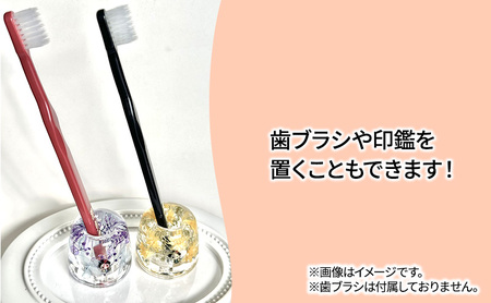 ハンドメイド ハーバリウム ペン立て おしまちゃん入り  歯ブラシ 印鑑 スタンド 雑貨 小物 手作業 世界に一つ ハンドメイド作品 かわいい 歯ブラシスタンド 