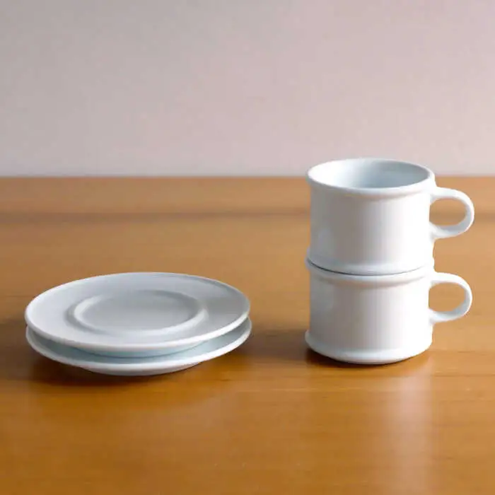 【白山陶器】コーヒーカップ＆ソーサー 白磁 2客セット【波佐見焼】[TA198] カップ
