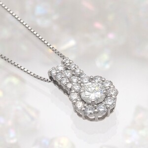 プラチナ 1.3ctUP ダイヤモンド ペンダントネックレス　HH-019362
