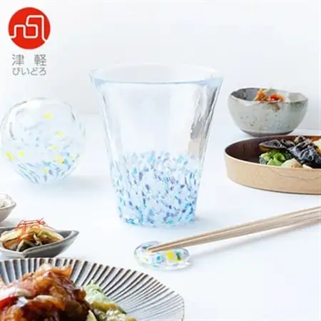 津軽びいどろ にほんの色タンブラー2種(舞う桜・雪の灯)_装飾品・工芸品     雑貨・日用品 タンブラー 食器 _【1490252】