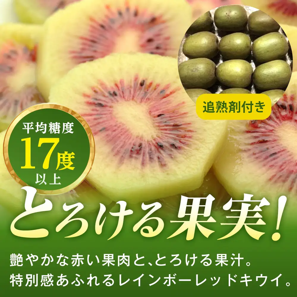 キウイフルーツ（レインボーレッド2kg）と追熟剤セット|キウイ