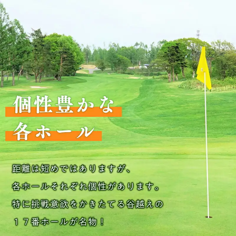 土休日 昼食付 びわの平ゴルフ倶楽部 プレー券[hi-0018-003]