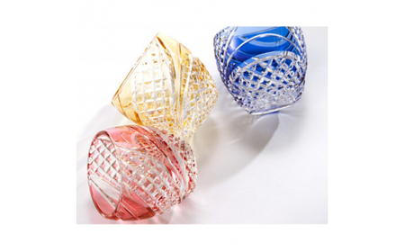 江戸切子 冷酒杯〈魚子流し紋〉紫 カガミクリスタル T535-2044-CMP | 冷酒杯 日本酒 江戸切子