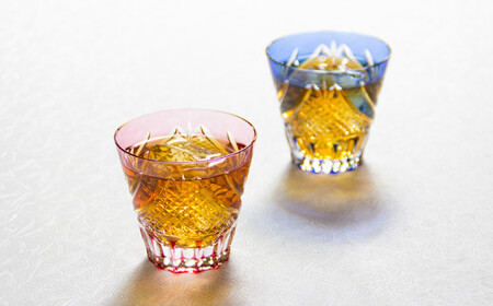 江戸切子 冷酒杯〈富士〉カガミクリスタル T615-2950-CAU | 冷酒杯 日本酒 江戸切子