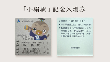 「 小絹駅 」 記念入場券 ・ カットレール セット