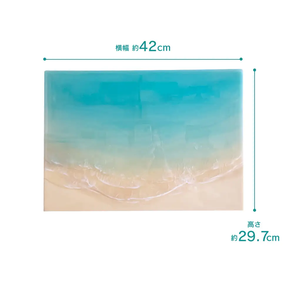 【海レジンアートうみねこ】恩納Blue アートパネル〜冬色〜 A3サイズ