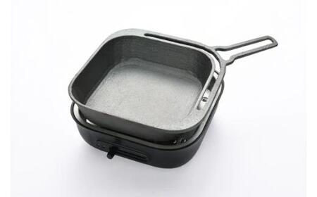 〈カンブリア宮殿で紹介されました！〉 【訳あり】おもいのフライパン スクエア 電気卓上コンロ 深型セット ドウシシャVer.  【目指したのは いつでも変わらない極上の焼き加減】 H051-235
