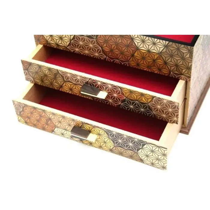７寸２ツ引き出し ハネ鏡 亀甲［工芸品工芸品］