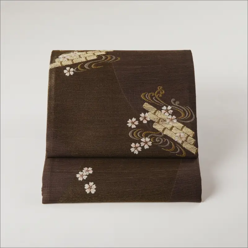 丹後の藤布　袋帯「天の川」　茶