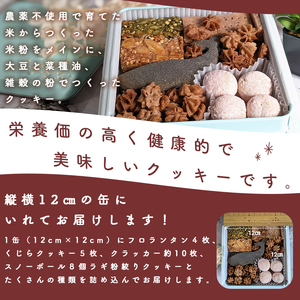 ヴィーガン＆グルテンフリー　米粉と雑穀のクッキー缶