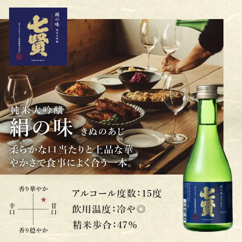 七賢 日本酒 飲み比べ300ml×3本セット  [h044]