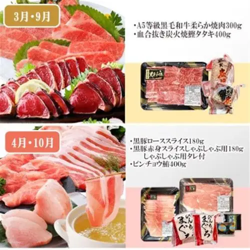 定期便6回配送 【当店限定】ごちそうまんきつセット FF-6004_肉 ハンバーグ 牛肉   肉 ステーキ 牛肉 ビーフステーキ  肉 黒毛和牛 牛肉   肉 もつ鍋 牛肉 鍋 鍋セット  肉 ステーキ 豚肉 ポークステーキ  肉  豚肉   肉 ハンバーグ 豚肉   魚介・海産物 カツオ 鮮魚 かつお 鰹  魚介・海産物 マグロ 鮮魚 まぐろ 鮪  魚介・海産物     惣菜・加工品 肉 鍋 なべ ナベ  定期便 定期便  _【配送不可地域：離島】【1492208】