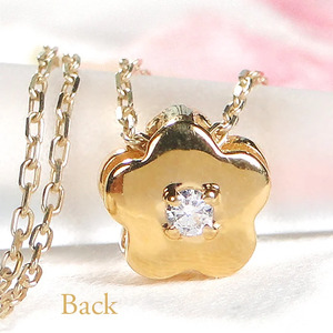 6-5 ネックレス K18YG タンザナイト ダイヤモンド 0.06ct フラワーモチーフ 勿忘草 リバーシブル ペンダント 伏せ込み 裏 ダイヤ【f171-k18yg-ta】 ALPAZ006