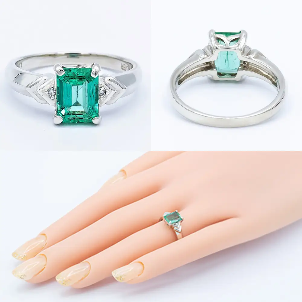 エメラルド リング 1.2ct Pt100 [14430]指輪 リング ジュエリー プラチナ エメラルド ダイヤモンド 山梨県 甲斐市 BR-65