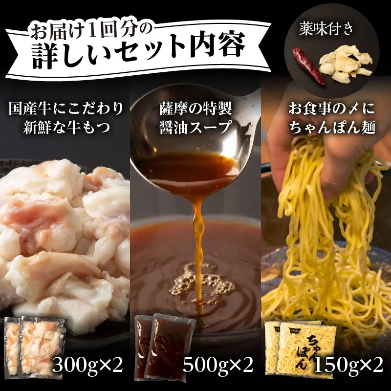 【4ヶ月定期便】寺師の国産牛もつ鍋セット 4～5人前 K005-T01 肉 牛肉 冷凍