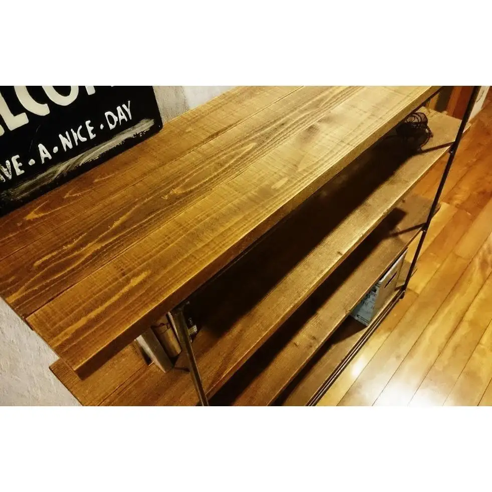 【天然無垢材】アイアンフレームシェルフ1200W×1000H　Interior G-S-S＜30-15a＞