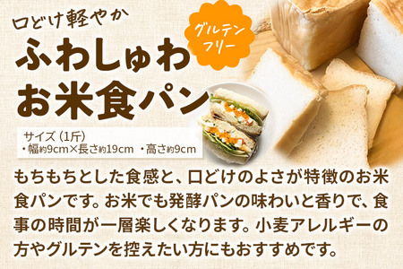 グルテンフリー 口どけ軽やか【ふわしゅわお米食パン】1斤×2本 米粉パン チカップお米パン 米粉 小麦アレルギー