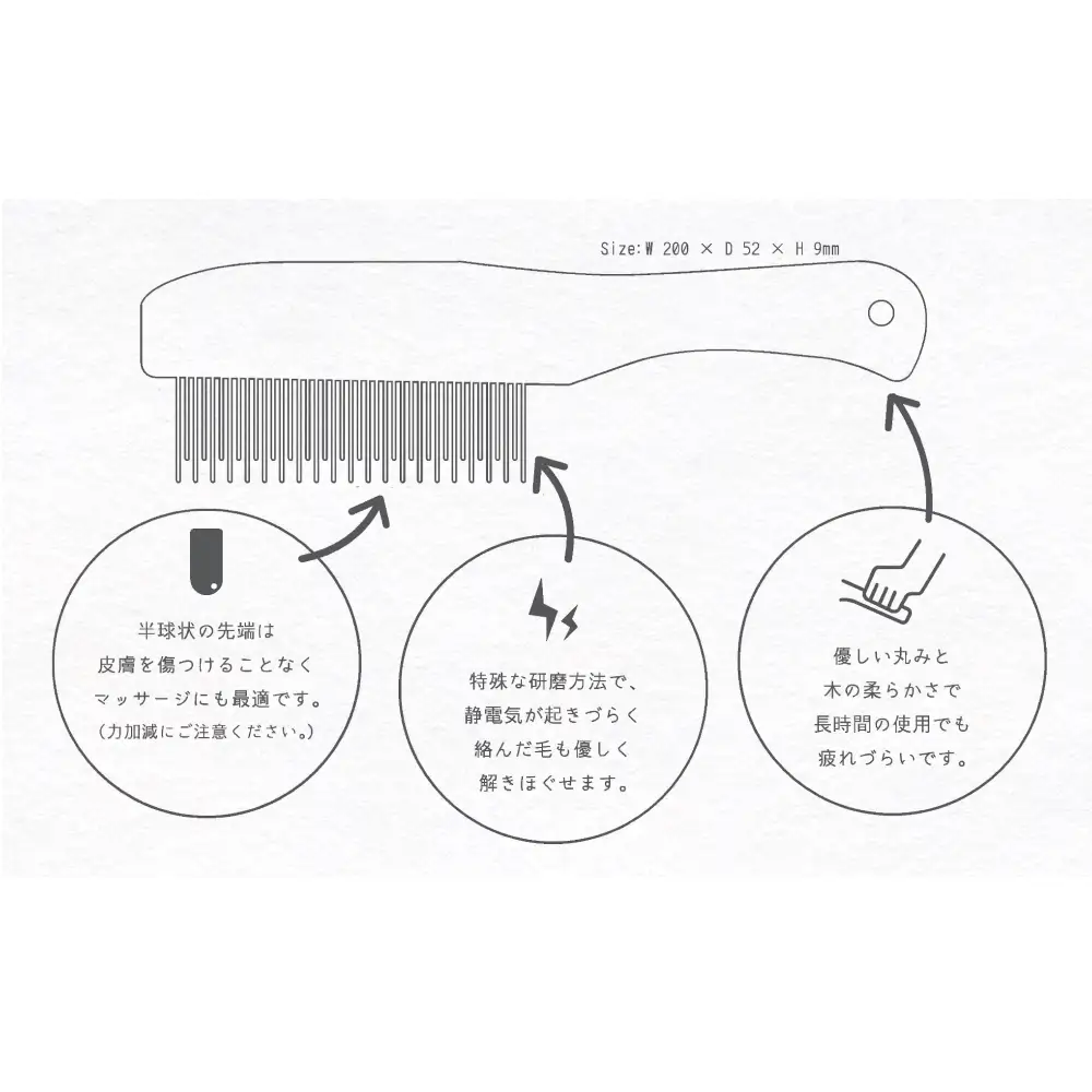 StainlessWoodCombわんにゃん(ステンレスウッドコームわんにゃん)(名前刻印入り)  富山県 氷見市 櫛 コーム 杉 ステンレス 日用品 ペット