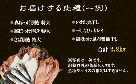 【順次発送】訳あり 干物 詰め合わせセット 2.2kg 真ホッケ 縞ホッケ サバ イワシ 北海道