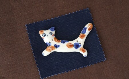 陶製 ねこボタン 2点 セット ボタン 
