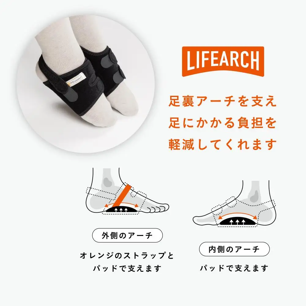足ラクサポーター「LIFE　Arch」（Мサイズ） 【1800-2】