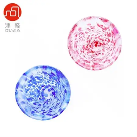 津軽びいどろ盃ペア(桜吹雪/岩清水)_装飾品・工芸品     雑貨・日用品  食器 _【1490188】