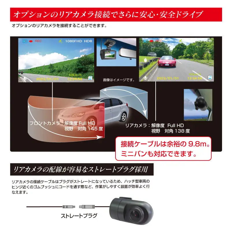 ドライブレコーダー 1カメラ 200万画素 FC-DR206SW (a54-003)