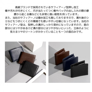 F-81　サフィアーノ二つ折り財布　4AP-3488-S　ネイビー
