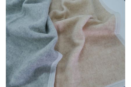 ウール/綿 毛布 ひざ掛け グレー系 [0173] | 毛布