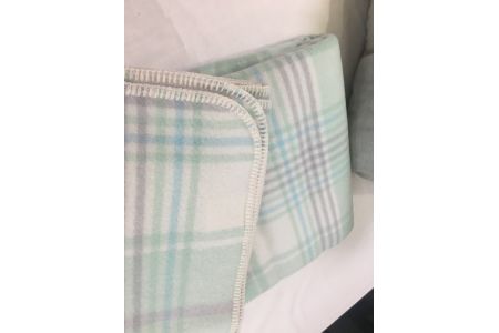 ウール100%毛布 同色2枚 チェック「グリーン／シングル」[0177]