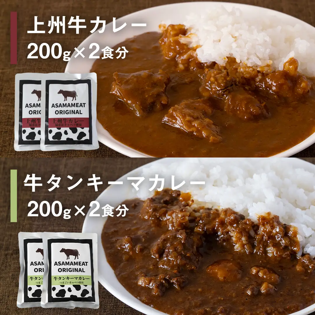 定番のレトルト 3点セット 2人前 上州牛カレー 牛タンキーマカレー ハッシュドビーフ の詰め合わせ 6食 [AH025tu]