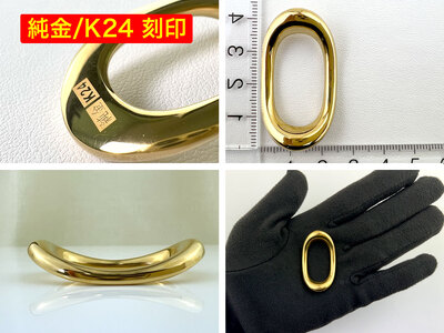 【置物】6-65 純金(Ｋ２４)製 円満箸置き ALPBK014