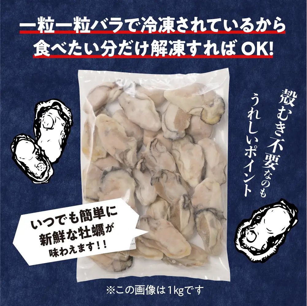 宮原水産 冷凍 かき むき身 2kg ku005-022-r カキ 牡蠣 牡蛎 急速冷凍 バラ冷凍 殻むき不要 新鮮 濃厚 魚介 魚介類 海 海鮮 海産物 お取り寄せ 送料無料 国産 国内産 日本 広島県 呉市 倉橋島 室尾