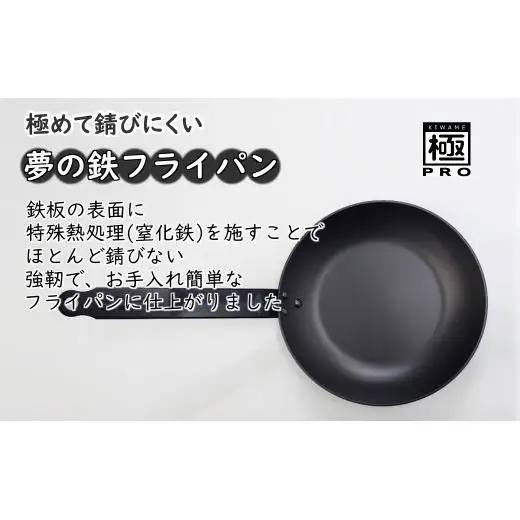鉄フライパン 24cm 極PRO オール鉄 リバーライト 錆びにくい 焦げ付きにくい お手入れ簡単 IH対応