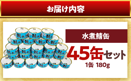 若狭の鯖水煮缶詰 45缶セット サバ缶 おつまみ 保存食 [F-075003] [BFBS007]