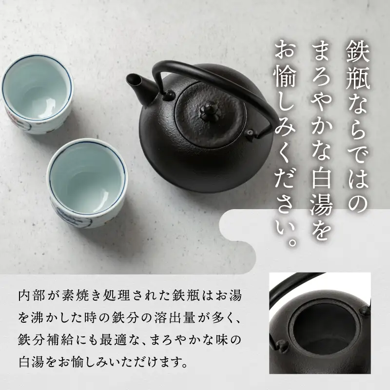 南部鉄器 鉄瓶 めんこい寒梅美肌鉄瓶～MENKOI　BIHADA～ [BE004]
