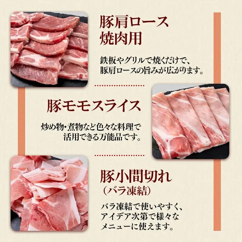 宮崎県産豚肉6種1.9kg盛り合わせ 焼肉 とんかつ しゃぶしゃぶ スライス 小間切れ 食べ比べ 鍋＜47-4a＞