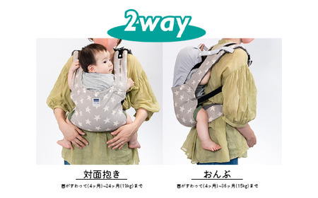 キャリフリー カラーズベビーキャリー ブルーウェーブ 抱っこ紐【抱っこひも 2WAY おんぶ 育児 デザイン コンパクト おでかけ ショルダーカバー付き 日本製 埼玉県 草加市