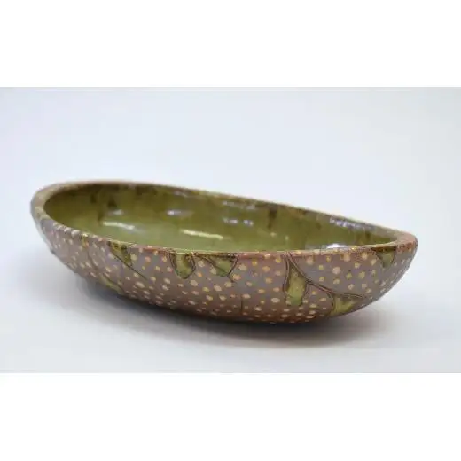 釉彩オーバル鉢 和食器 深皿 楕円皿 陶芸品《受注制作》楕円鉢 皿 深皿 和食器 おしゃれ モダン カレー皿 パスタ皿 手作り 陶芸 陶器 陶芸作家